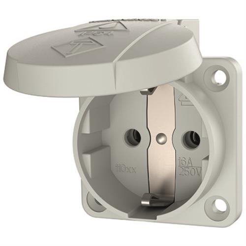 11030 16A2p+E 230V розетка SCHUKO панельна з гвинтовими клемами IP54 сіра