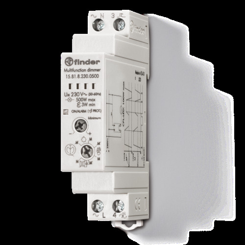 Діммер; 500Вт; 230В AC; електронне; RI+діммер; плавне; пам'ять; 100Вт CFL та LED; модульне; 17.5мм