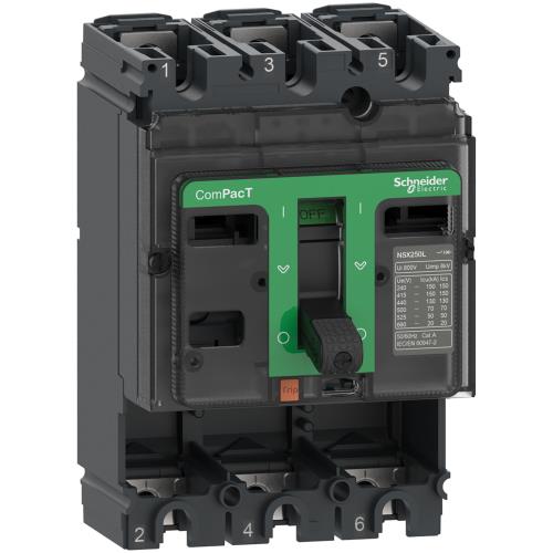 Circuit breaker basic frame, ComPacT NSX100F, 36kA/415VAC, 3 poles, 100A frame rating, without trip unit