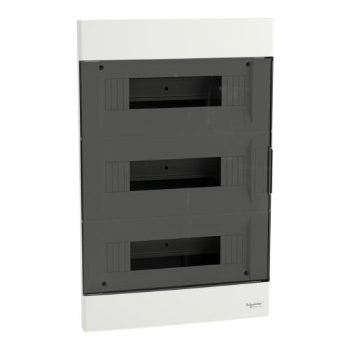 EZ9EUA312 Modular enclosure, Easy9 EU, flush, 3x36 modules, 2 earth/neutral terminal blocks, smoked door