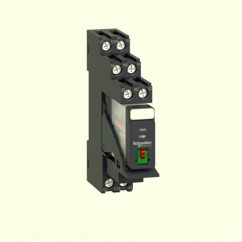 interface plug in relay, Harmony Electromechanical Relays, 5A, 2CO, with LED, pre assembled, lockable test button, 230V AC
